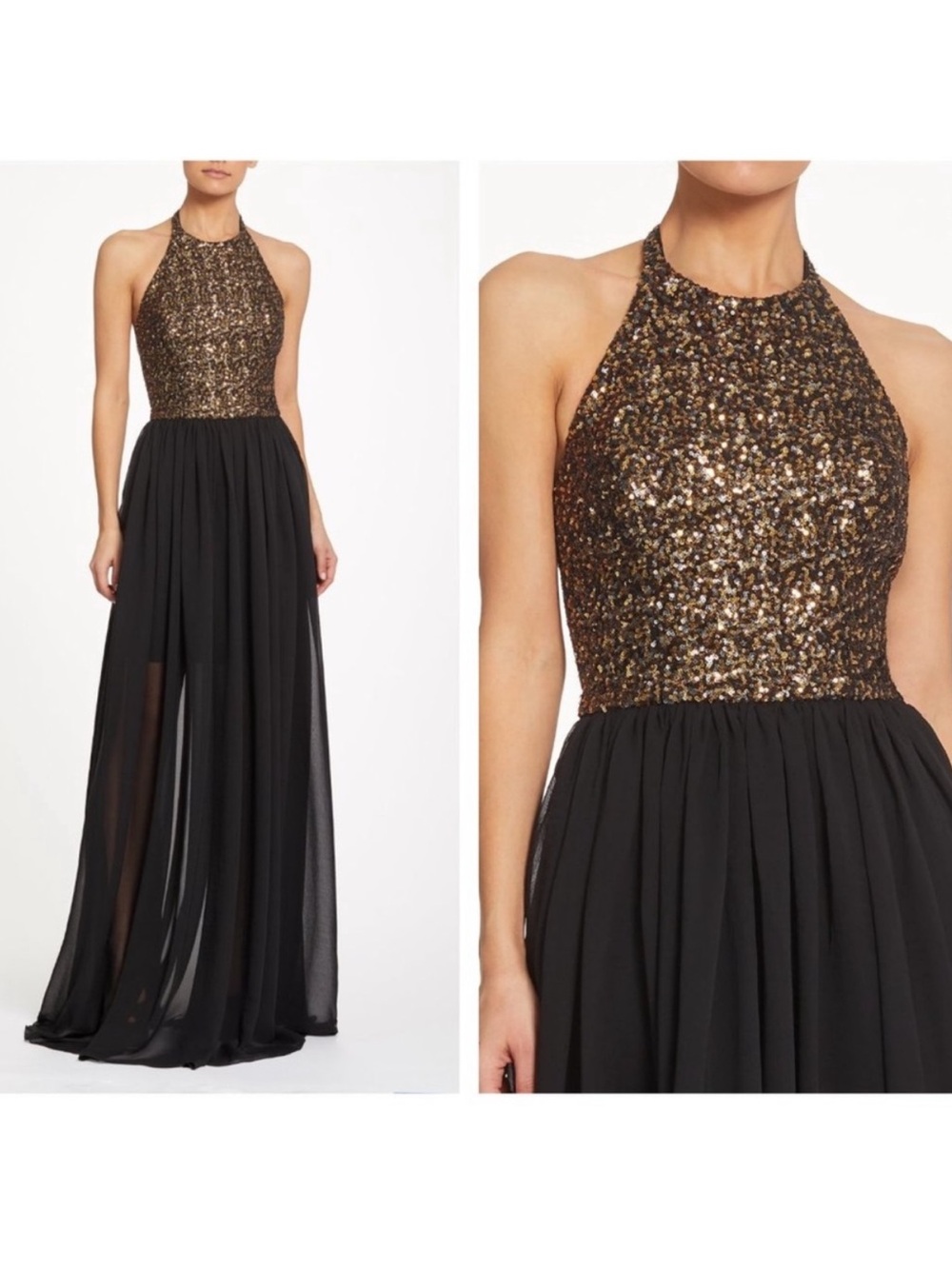 Dress The Population Farah Sequin Halter Dress